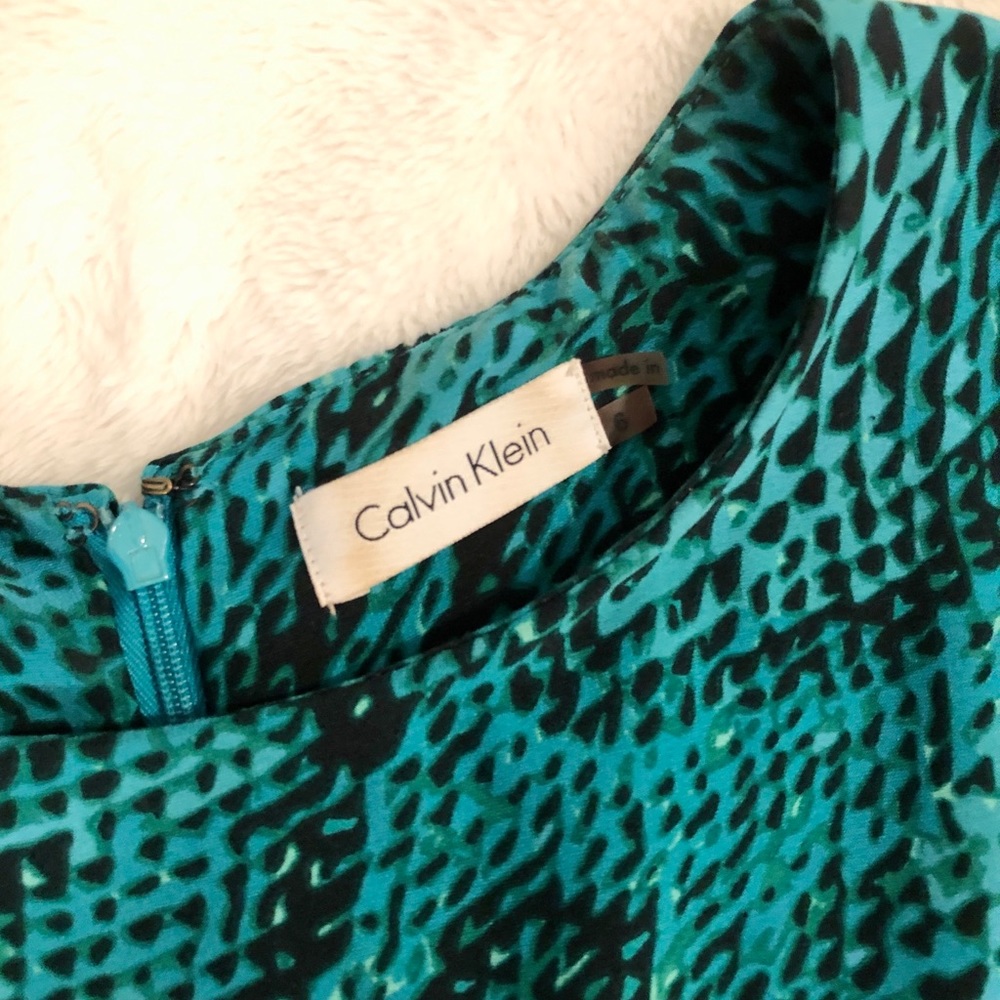 Snake Print Two Tone Calvin Klein Dress